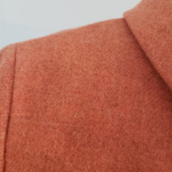 Akris Punto Wool Orange Marled Hidden Button Pocket Suit Jacket Blazer Size 10 - Picture 8 of 12